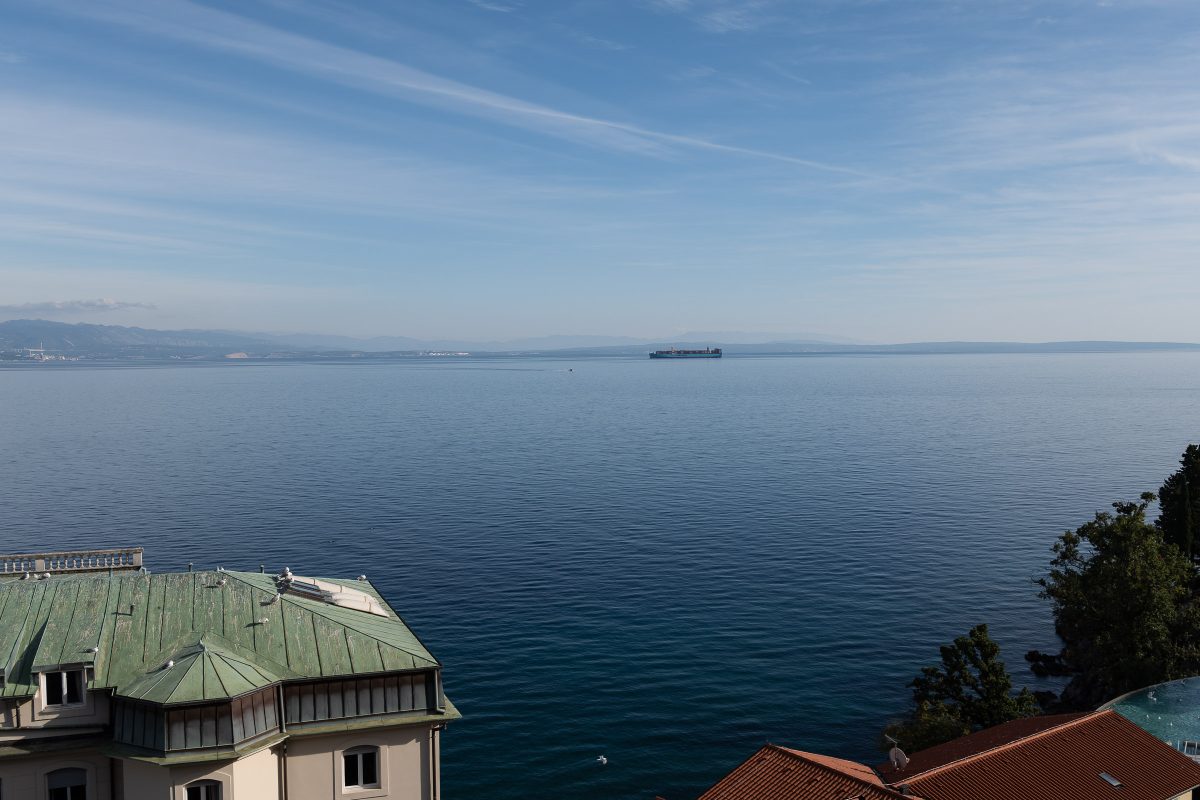 Bucht Blick Grand Hotel Adriatic Opatija Tagsüber