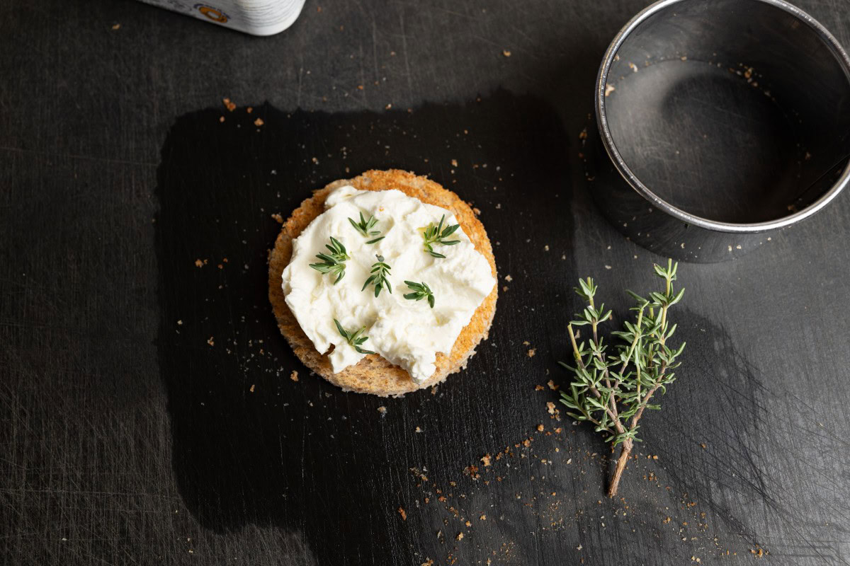 Frischkäse Toast mit Thymian