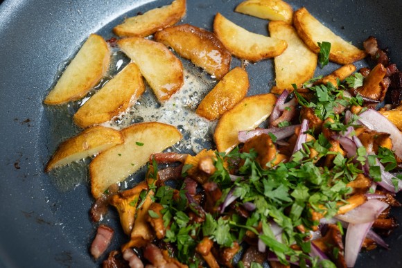 Gebratene Pfifferlinge mit Kartoffeln