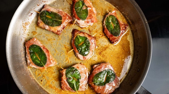 Saltimbocca alla Romana in Pfanne