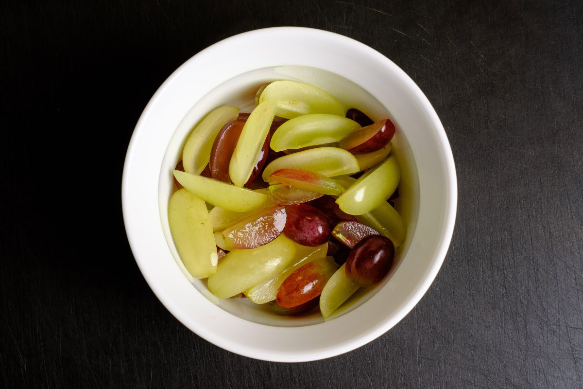 Geschnitten Trauben für Traubensalat