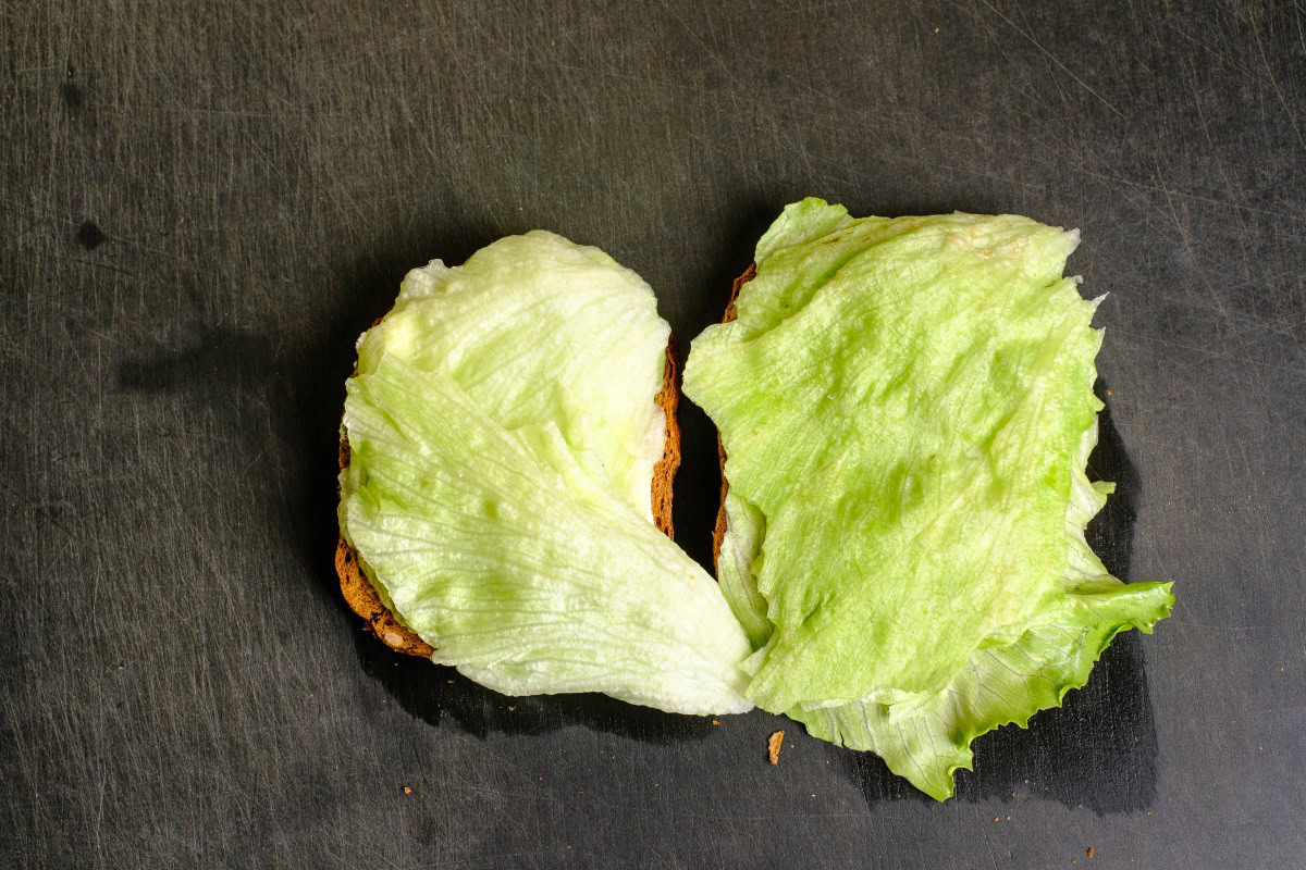 Sandwich Toast mit Salat belegt