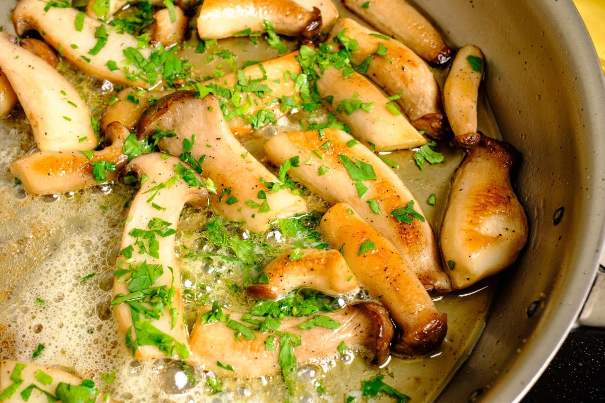 Kräuterseitlinge weich gebraten in Butter